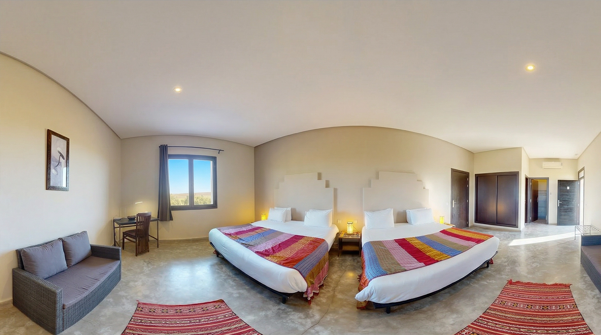 chambre-quadruple-fes-villa-agapanthe-2-lits-queen-piscine-jardin-01